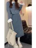 Arbeitskleider Modeperament für Frauen Tweed Revers Langarm Kurzmantel hoher Taille Midi Rock 2 Stück Sets weiblicher eleganter koreanischer Anzug