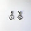 Charms 4st Peace Sign Double Sided Antique Silver Color Clip on Charm för länkarmband Handväska Pendant DIY smycken