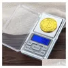 Ważące skale Mini elektroniczna skala kieszeni 100 g 200G 0,01G 500G 0,1 g Diamond Diamond NCE LCD z pakietem detalicznym Drop Deli Dhtsd