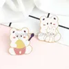 2st/Set Sweet Pink Brosches Söt hundbjörn Cat Rabbit Bag Emamel Pins For Girl Cartoon Animal Lapel Badge Friends Gifts smycken