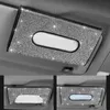 Nieuwe Bling Diamond Sticker Zonneklep Car Tissue Box met Crystal Leather Auto Servet Tissue Opknoping Tas Houder voor Auto Accessoires