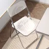 Sedia per il trucco trasparente Schienale per sgabello in stile rosso rete acrilica semplice sedia da pranzo per uso domestico sedia pieghevole per negozio di abbigliamento