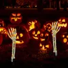 Decorazioni luminose di Halloween, paletti del braccio dello scheletro a luce solare, 40 LED bianco caldo 8 luci di modalità, stringa di batteria Festa in casa Cortile Horror Decorazioni da giardino