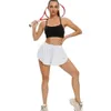 Женские шорты женщин 2-в-1 Flowy Fitness Shorts Спортивные короткие короткие сухой тренажерный зал коротки