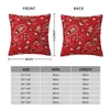 Kudde Fashion Red Bandana -mönster täcker soffa vardagsrum fyrkant 45x45 cm