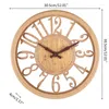 Relojes de pared de estilo europeo, reloj de madera ahuecado, dígitos grandes en 3D, arte en forma redonda, cocina, hogar, oficina, decoración