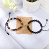 Strand 10style Natural Beads Bracelet For Couple 8mm Round Stone Distance Heart Magnet Lovers Bracelets Romantic Valentine Gift Jewelry