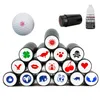 s 1 pç bola de golfe carimbo marcador de secagem rápida impressão durável longa duração vários padrões acessórios de plástico 230602