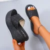 2023 été femmes sandales plate-forme sandales chaussures femmes sandales pantoufle intérieur extérieur plage chaussures femme nœud Bling pantoufles