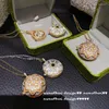 Kedjor Flower Disc Gem Stone Necklace Rose Fritillary Snowflake Box Round Pendant Winter Vintage Neck Chain for Women