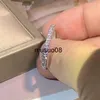 Bandringar 925 Silver Luxury Female Zircon Stone Single Row Ring Märke Fashion Simple Finger Ring Silver Color Promise förlovningsringar för J230602