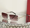 hochwertige Carti-Sonnenbrille CT0092 Designer-Sonnenbrille für Männer und Frauen Klassische rahmenlose Hufeisenschnalle mit Spiegelbein, nahtlose Verbindungsspiegel-Trendsonnenbrille