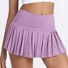 lu lu lemen Dames Cloud Safe Hide Tennisrokken Xsxxl Golf Hardlopen Geplooide Coolness Yoga Broekkirt Sexy Outdoor Sport Fiess Gym Shorts Zak Hoge Taille Skort voor Sum