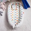 Bettgitter Cartoon bedrucktes Babynest Born Tragbares Kinderbett Reiselounge Stubenwagen Stoßstange mit Kissen Kissen Säuglingszubehör 230601