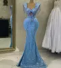 Maio de 2023 Ao ebi Crytal Mermaid baile dre dreded renda de renda de renda formal Party Segunda recepção Vestido de noivado de aniversário Dree Robe de Soiree ZJ344