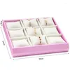 Smyckespåsar 11 Stlye Luxury Pink White Pu Leather Necklace Ringörhängen Holder Tray Series Disply Jewelery Organizer Box