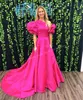 Tarik Evening Dress Puff Sleeves High Slit Taffeta One-Shoulder Lady Prom Pageant Gown Winter Formal Evening Party Wedding Guest Red Capet Runway Mother of the Bride