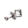 Manschettlänkar Crystal Cufflinks Purple Square Diamond Business Shirt Link -knapp CLASPS FÖR MÄNNSMAYSMEL2