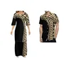 ドレス新しいデザインカスタムポリネシアのサモア族タパパプレタシタタウパターンマキシドレスラウンドネック2ピースセットトップスカート衣装