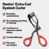 Rizador de pestañas Revlon Extra Curl con agarre antideslizante para los dedos, para todas las formas de ojos, sombra de pestañas y rizos de larga duración