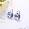 Dangle Chandelier Round Stones Earrings 14mm Austrian Rivoli Crystals Gold-Color For Wedding Women Graduation Teacher's Gifts 230602