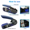 Tools Rj45 Crimp Tool Allinone Network Crimper Cat6 Crimp Tool Kit Network Cable Tester Wire Stripper Connectors Protective Cover