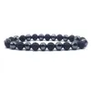 Strand Classic Stone Bracelet Men Handmade 8mm Simple Lava Hematite Beaded For Jewelry Gift