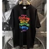 Men's T-Shirts 2023 New Vetements T shirt Men Women 1 1 Rainbow Colorful Letters Print My Birthday Loose Vetements Short Sleeve Tee T230602