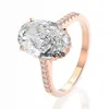 Pierścienie zespołowe gorąca wyprzedaż 925 srebrne pierścionki ślubne palcem luksusowe owalne cięcie 3ct diament
