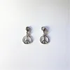 Charms 4st Peace Sign Double Sided Antique Silver Color Clip on Charm för länkarmband Handväska Pendant DIY smycken