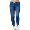 Kvinnors jeans Autumn Winter-modeller i Europa och USA tappar elastisk midja i stor storlek i midjan.