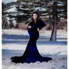 妊娠中のセクシーなVネックレース長袖ウェディングドレス妊婦写真小道具のためのマタニティドレス写真撮影