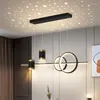 Lampy wiszące nowoczesne światła jadalni LED Black Gold do Komuty Wysp Kable Regulowane lampa wiszące 110 V 220V