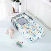 Trilhos de cama berço de viagem infantil de algodão para berço portátil 85x45cm ninho com travesseiro 230601