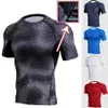 Męskie koszulki 2018 Nowy węża koszula kompresyjna krótkiego rękawu Mężczyźni Szybkie suche koszulki Rashguard Man Gyms Fitness Tank T-shirty MMA J230602