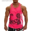 T-shirts pour hommes Hommes Bodybuilding Débardeurs Gymnases Workout Fitness Coton Chemise sans manches Vêtements de course Stringer Singlet Homme Été Casual Vest T230602
