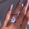 Band Rings Silver Color Delicate Oval Cubic Zirconia Stone Women Bridal Ring For Wedding Engage Party Bästa gåva för fru Classic Rings J230602