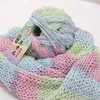 Fil 50g/pelote de coton arc-en-ciel pour bébé utilisé pour le tricot manuel fil de laine au crochet coloré et respectueux de l'environnement fil tricoté pour enfants P230601