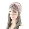 Diademas Mujer Tejido de lana Invierno Cálido Calentador Oreja Rombo Verificación Banda para el cabello Nudo cruzado Envoltura para la cabeza Accesorios Drop Delivery Jewelr Dhyxq