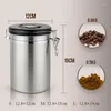 Storage Bottles Coffee Container Stainless Steel Canister Tank Co2 Valve Large Airtight For Tea Beans