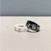 New 2023 designer jewelry bracelet necklace ring Ancient men's women's black White Ceramic Ring gold plated couple's ringnew jewellery