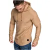 Męskie koszule moda szczupłe podstawowe koszulki męskie T-shirt rękaw plisowany plATET DETETY LONG TOPS TESE Hoodie