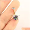 Navel Bel Knop Ringen 14G Rvs Buik Gebogen Barbell Voor Vrouwen Meisje Ring Helix Body Piercing Sieraden 20 stuks Drop Leveren Dh8E9