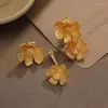 Ohrstecker Vintage Gold Farbe Lange Blume Für Frauen Mode Koreanische Piercing Ohr Ringe Hochzeit Schmuck 2023