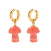 Dangle Boucles D'oreilles Minar Arrivée Multicolore Pierre Naturelle Champignon Pour Les Femmes 18K Plaqué Or En Acier Inoxydable Déclaration Boucle D'oreille