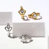 Hoop Earrings Dainty Small Crown CZ 2023 Girl Unusual Cute Fashion Korean Jewelry For Women