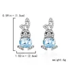 2023 nouveau coréen Zircon lapin goujon femmes mignon animaux opale cristal boucles d'oreilles mode élégant bijoux fête cadeau G230602