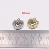 Charms Eruifa 10pcs Shiny Heart Gold/Silver Plated Zinc Alloy Pendant Jewelry DIY Necklace Bracelet Earrings 2 Colors