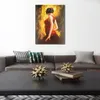 Textured Canvas Art Figurative Realism Flamingo Dancer Spanish Dancing Passion Hand Painted Oil Artwork for Zen Space Decor