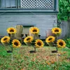 Garden Decorations Sunflower Solar Lights Outdoor Decor With LEDs Yellow Flower Light Decorative Waterproof For Patio Lawn Pathway
